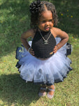 White Ribbon Tutu with Black Ribbon