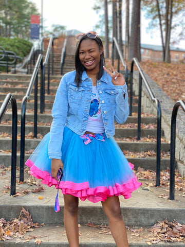 Blue Ribbon Tutu with Pink Ribbon